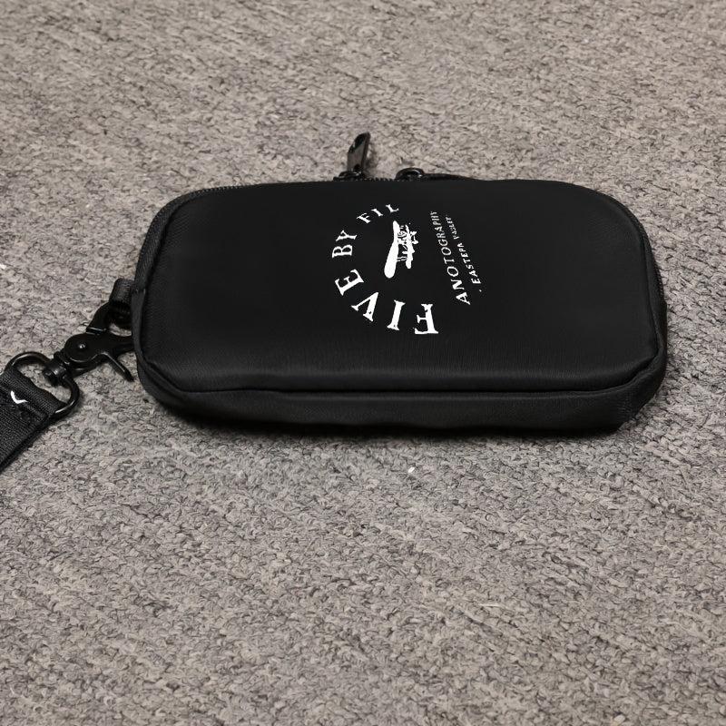 Men's Airplane Pattern Print Crossbody Bag