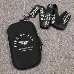Men's Airplane Pattern Print Crossbody Bag