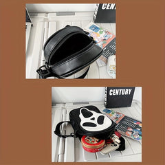 Men's Ghost Pattern Leather Shoulder Bag Crossbody Bag Casual Bag For Vacation