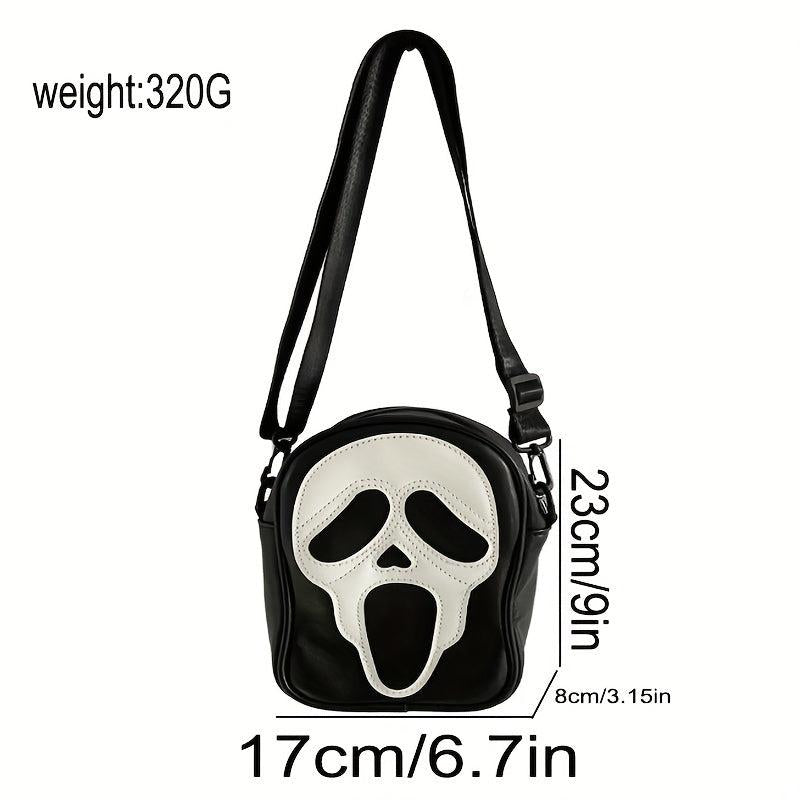 Men's Ghost Pattern Leather Shoulder Bag Crossbody Bag Casual Bag For Vacation