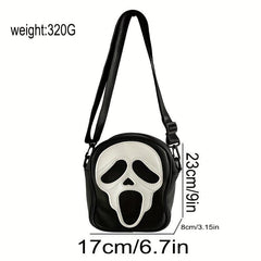 Men's Ghost Pattern Leather Shoulder Bag Crossbody Bag Casual Bag For Vacation