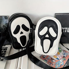 Funny Ghost Skull Crossbody Bag Student Commuter Single Shoulder Phone Holder