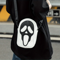 Funny Ghost Skull Crossbody Bag Student Commuter Single Shoulder Phone Holder