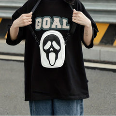 Funny Ghost Skull Crossbody Bag Student Commuter Single Shoulder Phone Holder
