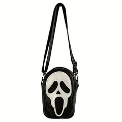 Funny Ghost Skull Crossbody Bag Student Commuter Single Shoulder Phone Holder