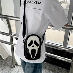 Funny Ghost Skull Crossbody Bag Student Commuter Single Shoulder Phone Holder