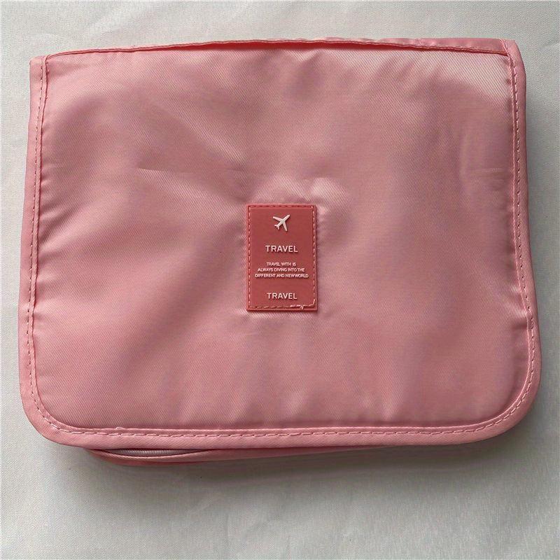 Portable Travel Cosmetic Bag with Hook Large Capacity Storage