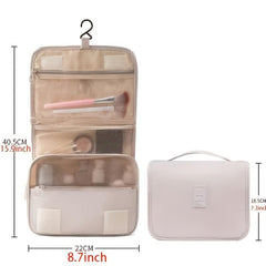 Portable Travel Cosmetic Bag with Hook Large Capacity Storage
