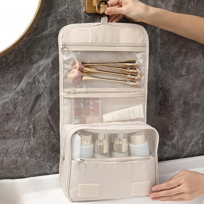 Portable Travel Cosmetic Bag with Hook Large Capacity Storage