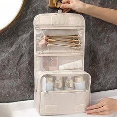Portable Travel Cosmetic Bag with Hook Large Capacity Storage