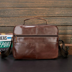 Men's Leather Shoulder Bag Vertical Business Casual Bag
