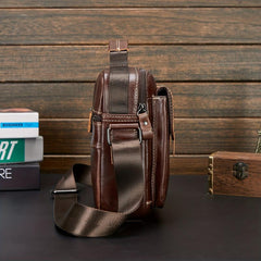 Men's Leather Shoulder Bag Vertical Business Casual Bag