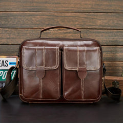 Men's Leather Shoulder Bag Vertical Business Casual Bag