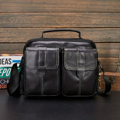 Men's Leather Shoulder Bag Vertical Business Casual Bag