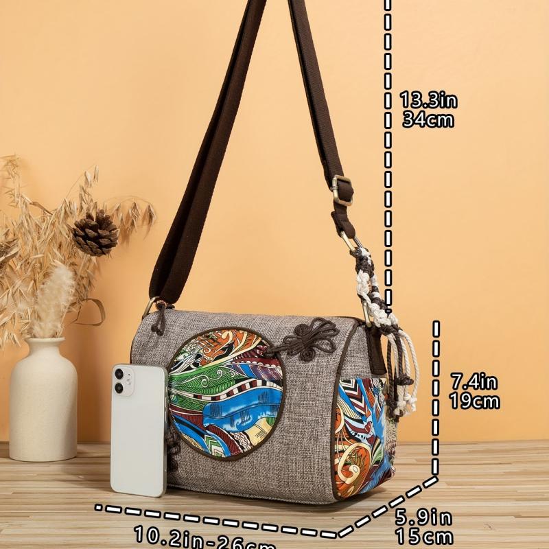 Casual Woven Chinese Knot Crossbody Bag