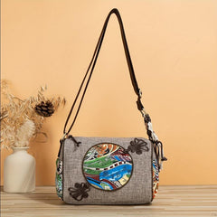 Casual Woven Chinese Knot Crossbody Bag