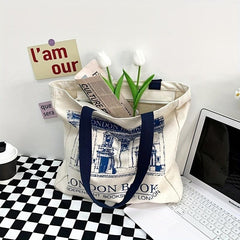 Vintage Retro London Bookstore Canvas Sling Bag