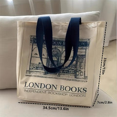 Vintage Retro London Bookstore Canvas Sling Bag