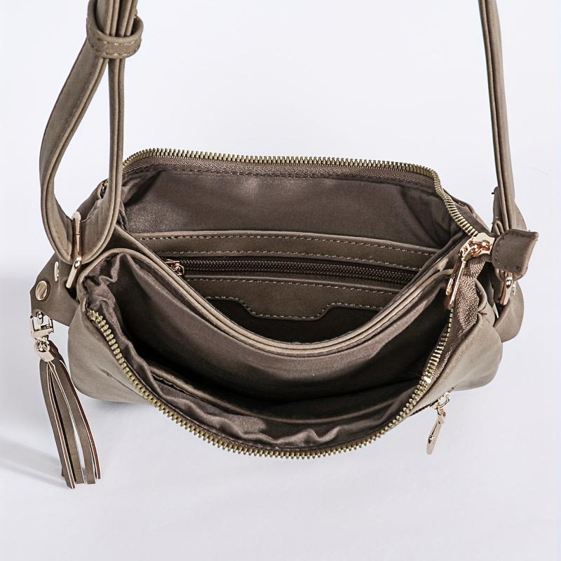 Casual Crossbody Bag PU Leather Shoulder Tote Messenger Bag