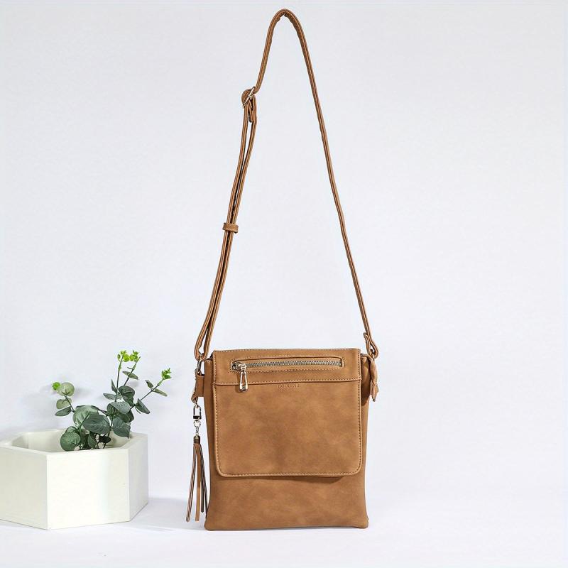 Casual Crossbody Bag PU Leather Shoulder Tote Messenger Bag