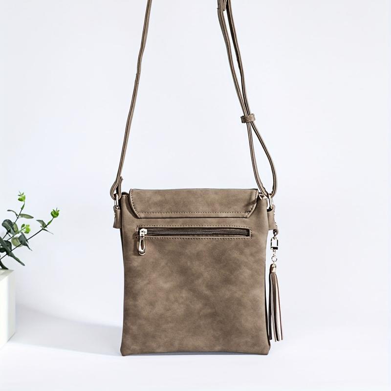 Casual Crossbody Bag PU Leather Shoulder Tote Messenger Bag