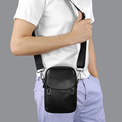 Men's Leather Crossbody Bag Mini Man Purse Small Side Bag For Men