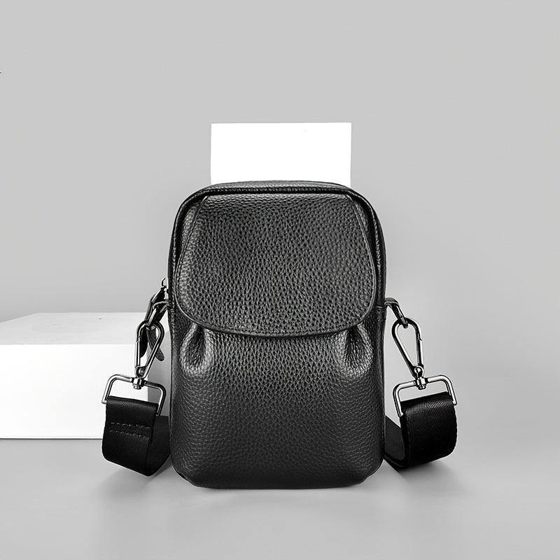 Men's Leather Crossbody Bag Mini Man Purse Small Side Bag For Men