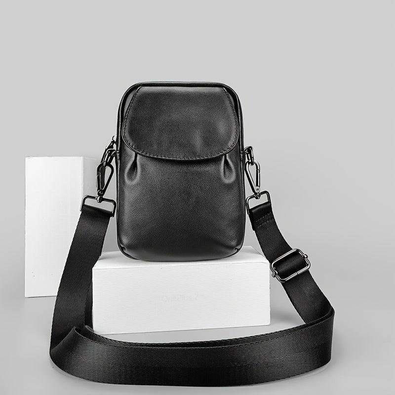 Men's Leather Crossbody Bag Mini Man Purse Small Side Bag For Men