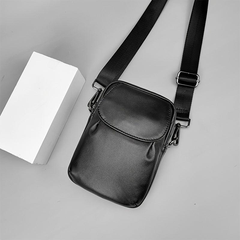 Men's Leather Crossbody Bag Mini Man Purse Small Side Bag For Men