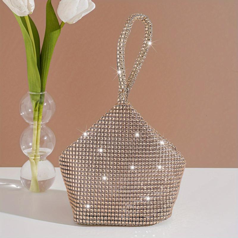 Triangle Clutch Bag Rhinestone Evening Bag for Party Wedding