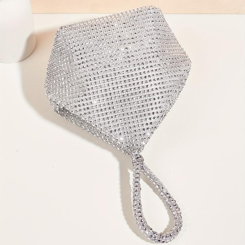 Triangle Clutch Bag Rhinestone Evening Bag for Party Wedding