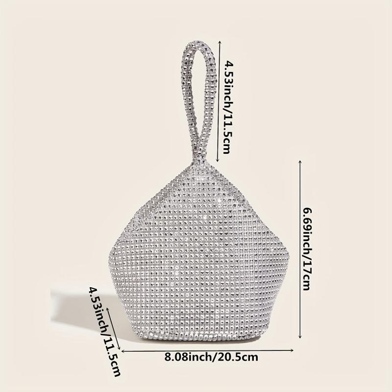 Triangle Clutch Bag Rhinestone Evening Bag for Party Wedding