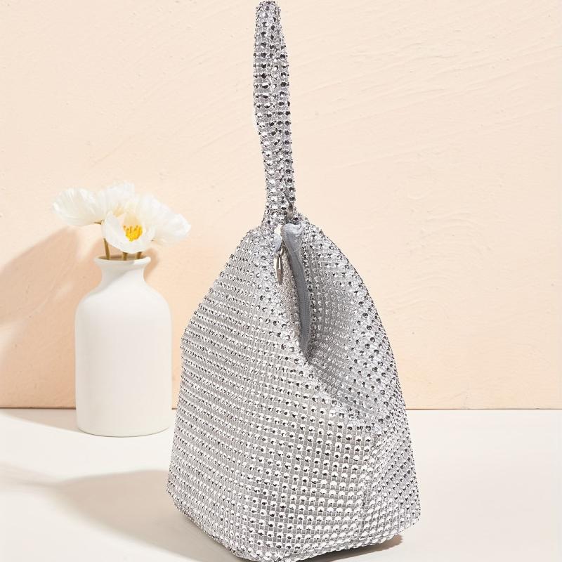 Triangle Clutch Bag Rhinestone Evening Bag for Party Wedding