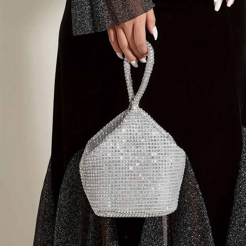 Triangle Clutch Bag Rhinestone Evening Bag for Party Wedding
