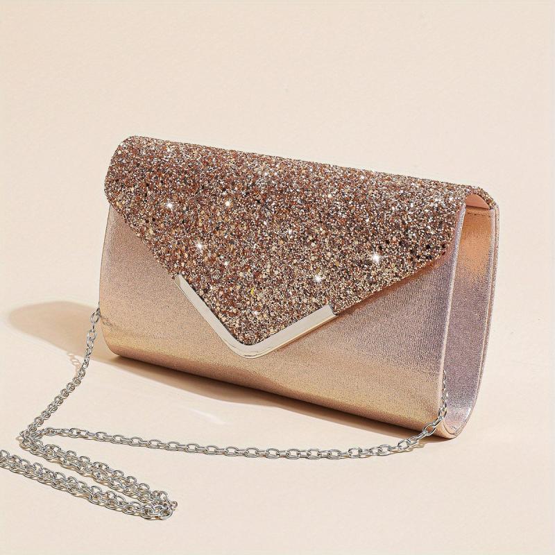 Sequins Decor Banquet Bag Classic Evening Bag For Party Women's Chain Bag