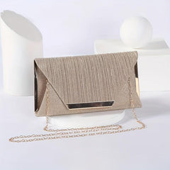 Glitter Envelope Chain Clutch Sparkly Evening Bag