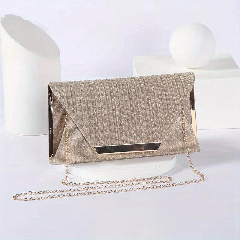 Glitter Envelope Chain Clutch Sparkly Evening Bag