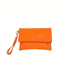 Minimalist Flap Clutch Bag Solid Wrist Purse Women's All Match Versatile