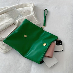 Minimalist Flap Clutch Bag Solid Wrist Purse Women's All Match Versatile