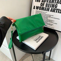 Minimalist Flap Clutch Bag Solid Wrist Purse Women's All Match Versatile