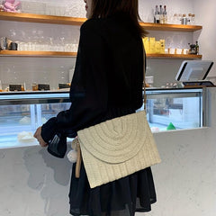 Boho Style Straw Braided Crossbody Bag for Travel