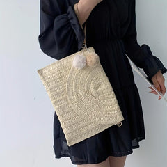 Boho Style Straw Braided Crossbody Bag for Travel