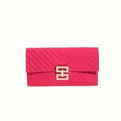 Slim Quilted Detail Long Clutch Wallet Women's Purse