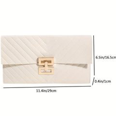Slim Quilted Detail Long Clutch Wallet Women's Purse