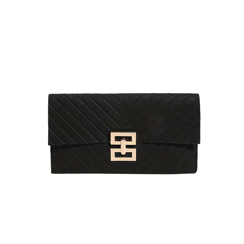Slim Quilted Detail Long Clutch Wallet Women's Purse