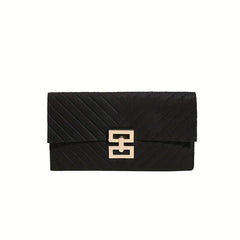 Slim Quilted Detail Long Clutch Wallet Women's Purse
