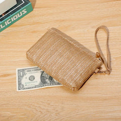 Women's Boho Woven Clutch Purses Mobile Phone Bag