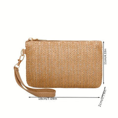 Women's Boho Woven Clutch Purses Mobile Phone Bag