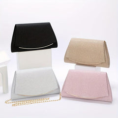 Glitter Evening Bag Chain Clutch Purse Wedding Party Prom