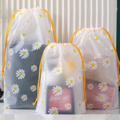Transparent Waterproof Travel Cosmetic Bag Drawstring Storage Bag